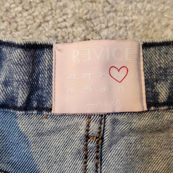 Revice Womens Shorts Jean Denim Distressed Button Fly Size 26 - Picture 3 of 6